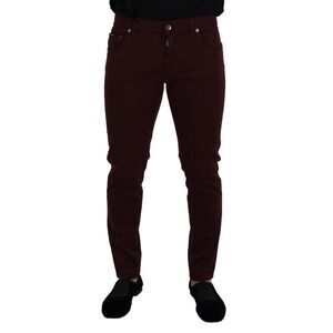 Dolce & Gabbana Slim Fit Pants Men Bordeaux